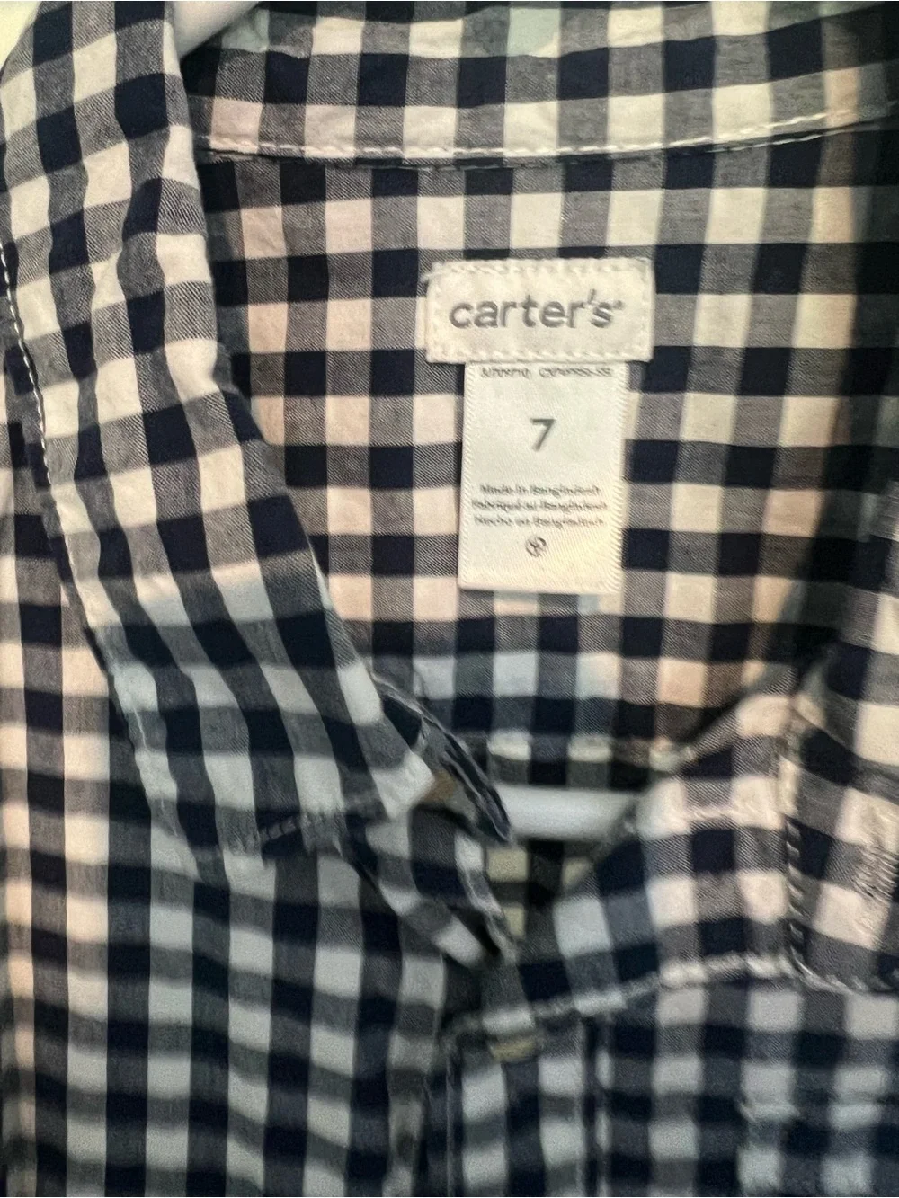 Carter's Black & White Gingham Button-Down Shirt